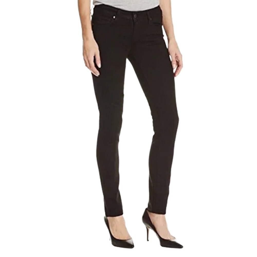 PAIGE Skyline Skinny Ankle Jeans • 29 • black • low‎ rise, minimalist, edgy - Picture 2 of 9